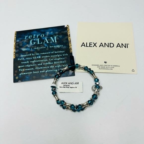 ALEX AND ANI Retro Glam Wrap Sapphire Bracelet - Picture 3 of 3